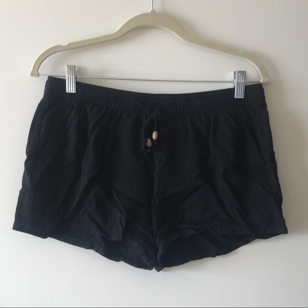 Old Navy Black Elastic Band and Tie Beach Shorts